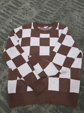 Ascot & Hart Checker Knit Sweater